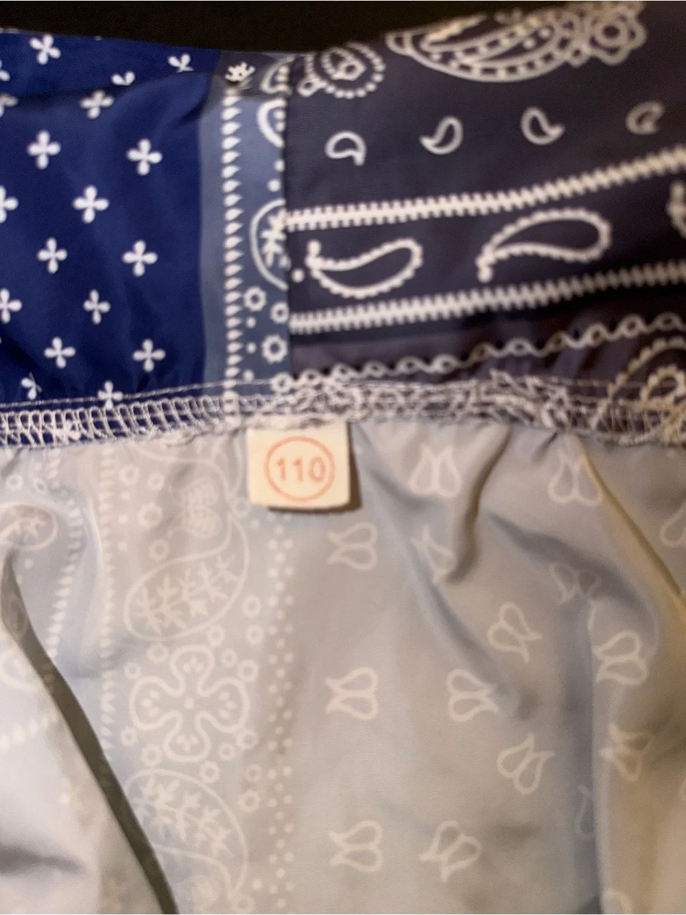 SHEIN Kids Bandana Print Hooded Raincoat in Blue and Gray